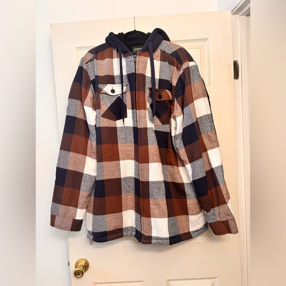 GOLDEN TREE: Plaid Shirt with Hoodie